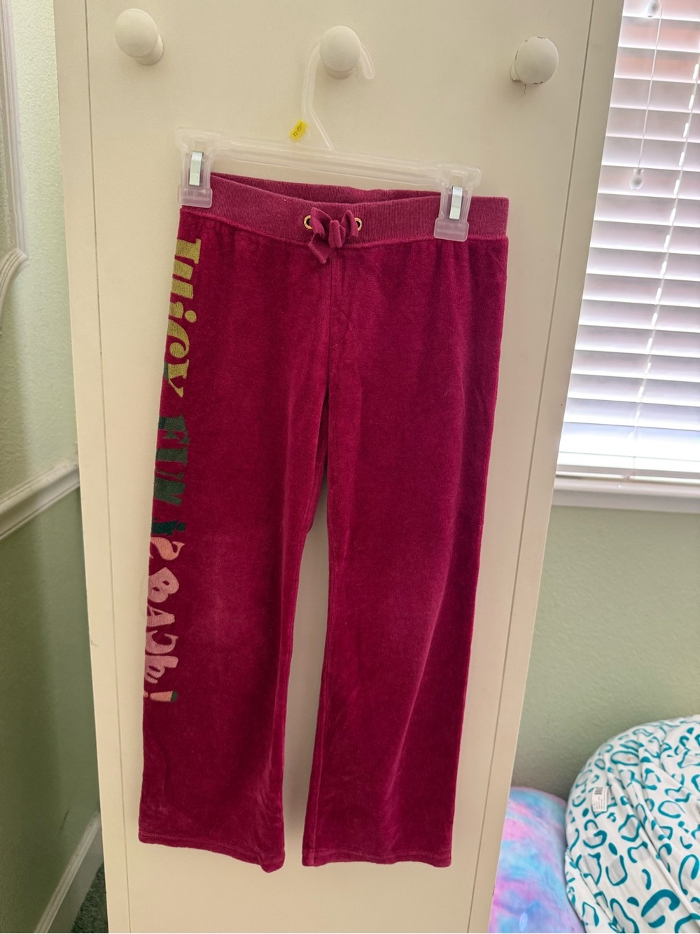 Juicy Couture Fuchsia Velour Logo Track Pants